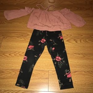 Cute blouse and Zara floral pants toddler girls